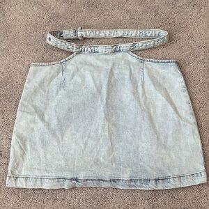 WeWoreWhat Cut-Out Denim Mini Skirt | Size Medium